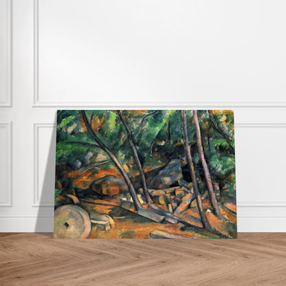 Woods with Millstone - Paul Cézanne Brushed Aluminum Print - 70x100 cm / 28x40 inches | Paul Cézanne Aluminum Print | Paul Cézanne Prints