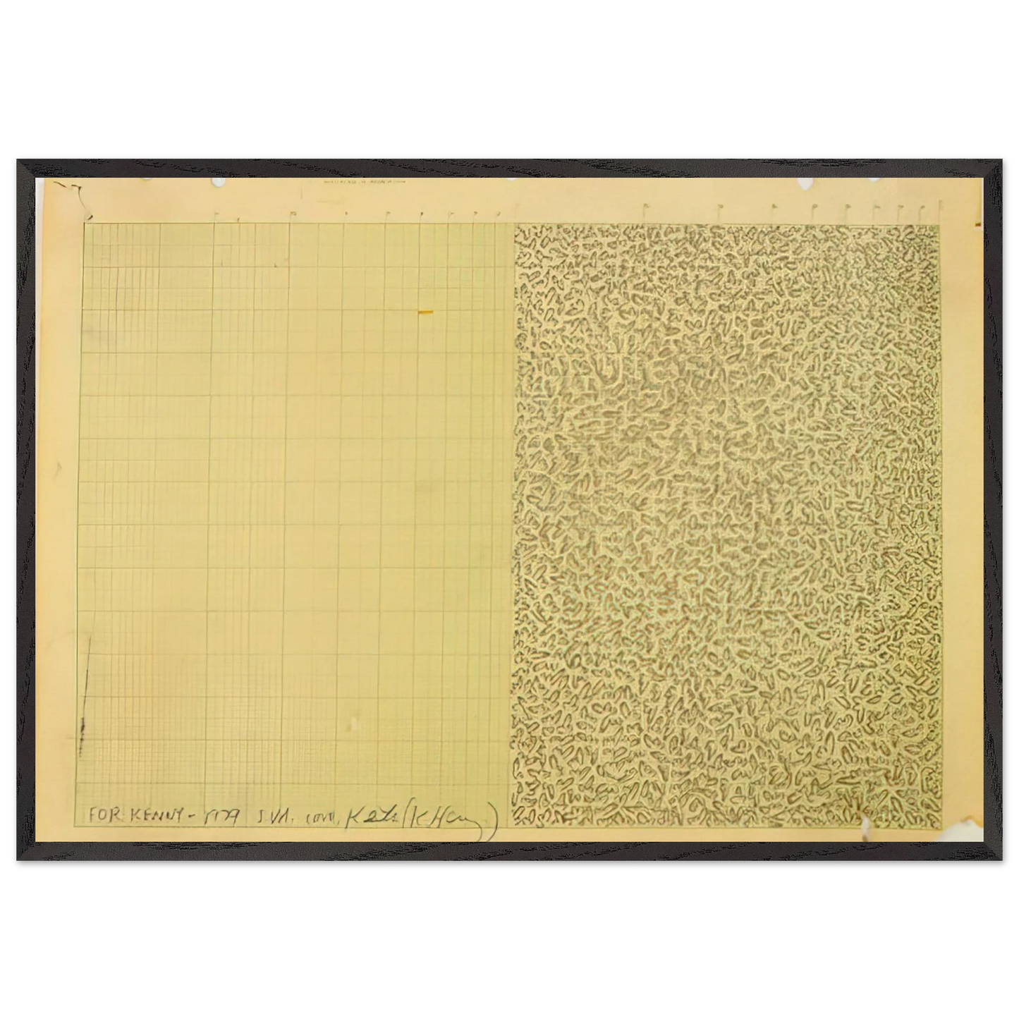 UNTITLED FOR KENNY 1979 N2 - Keith Haring 70x100 cm / 28x40 inches Framed Art Print – Black Wooden Frame