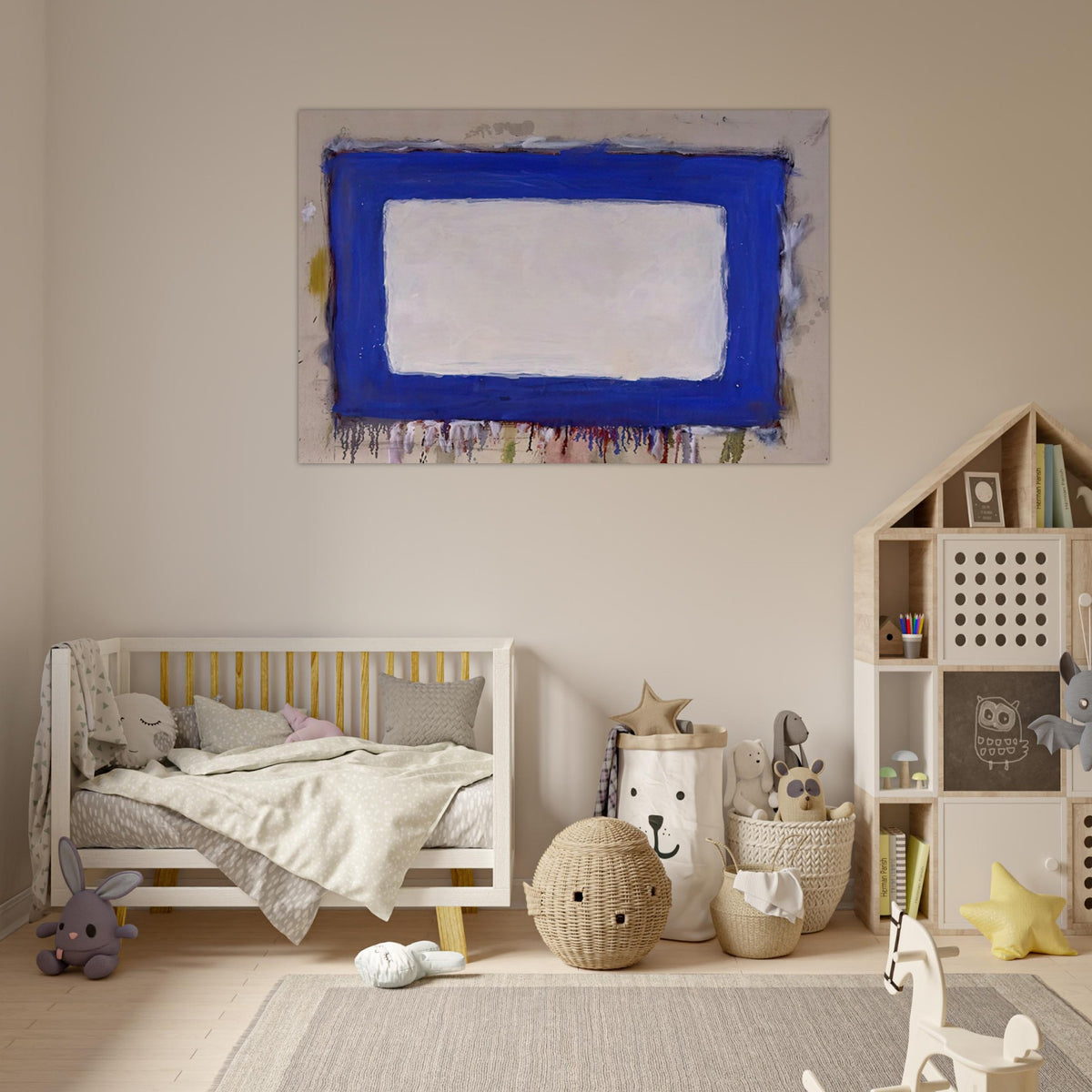 Blue Rectangle II - 1958 - Gene Davis Art Prints - 100x150 cm / 40x60″ inches | Gene Davis Poster | Gene Davis Prints