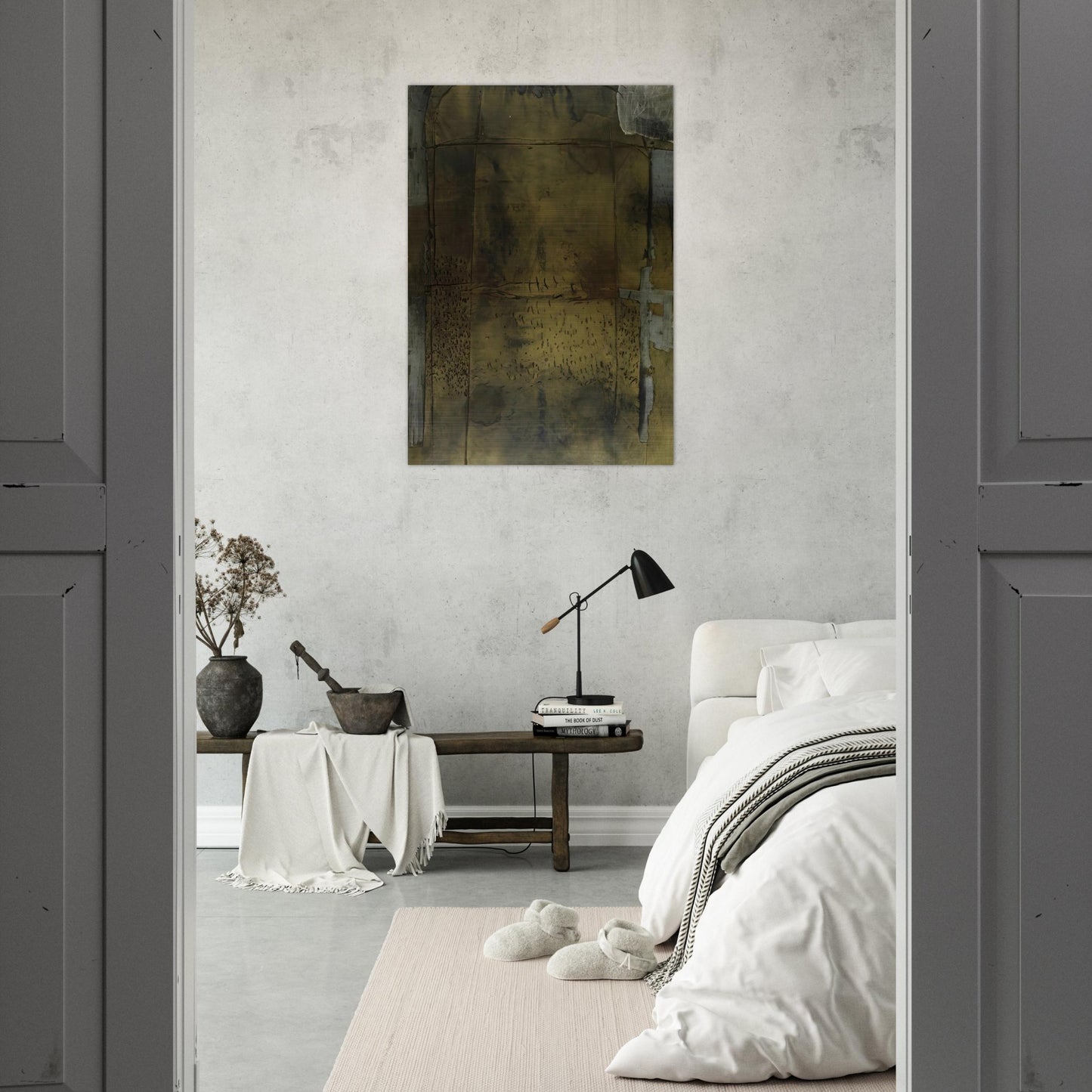 GREY OCHRE 1958 - Antoni Tapies Brushed Aluminum Print - 70x100 cm / 28x40 inches | Antoni Tapies Aluminum Print | Antoni Tapies Prints
