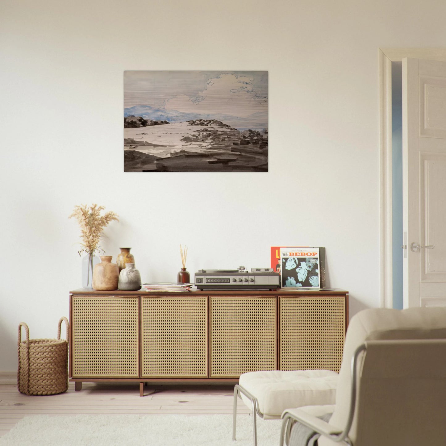 Sheep Pasture, Cornish, New Hampshire - Maxfield Parrish Brushed Aluminum Print - 70x100 cm / 28x40 inches | Maxfield Parrish Aluminum Print | Maxfield Parrish Prints