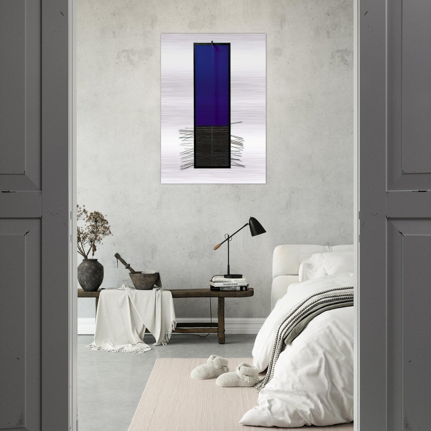 BLEU VERTICAL - Jesus Rafael Soto Brushed Aluminum Print - 70x100 cm / 28x40 inches | Jesus Rafael Soto Aluminum Print | Jesus Rafael Soto Prints
