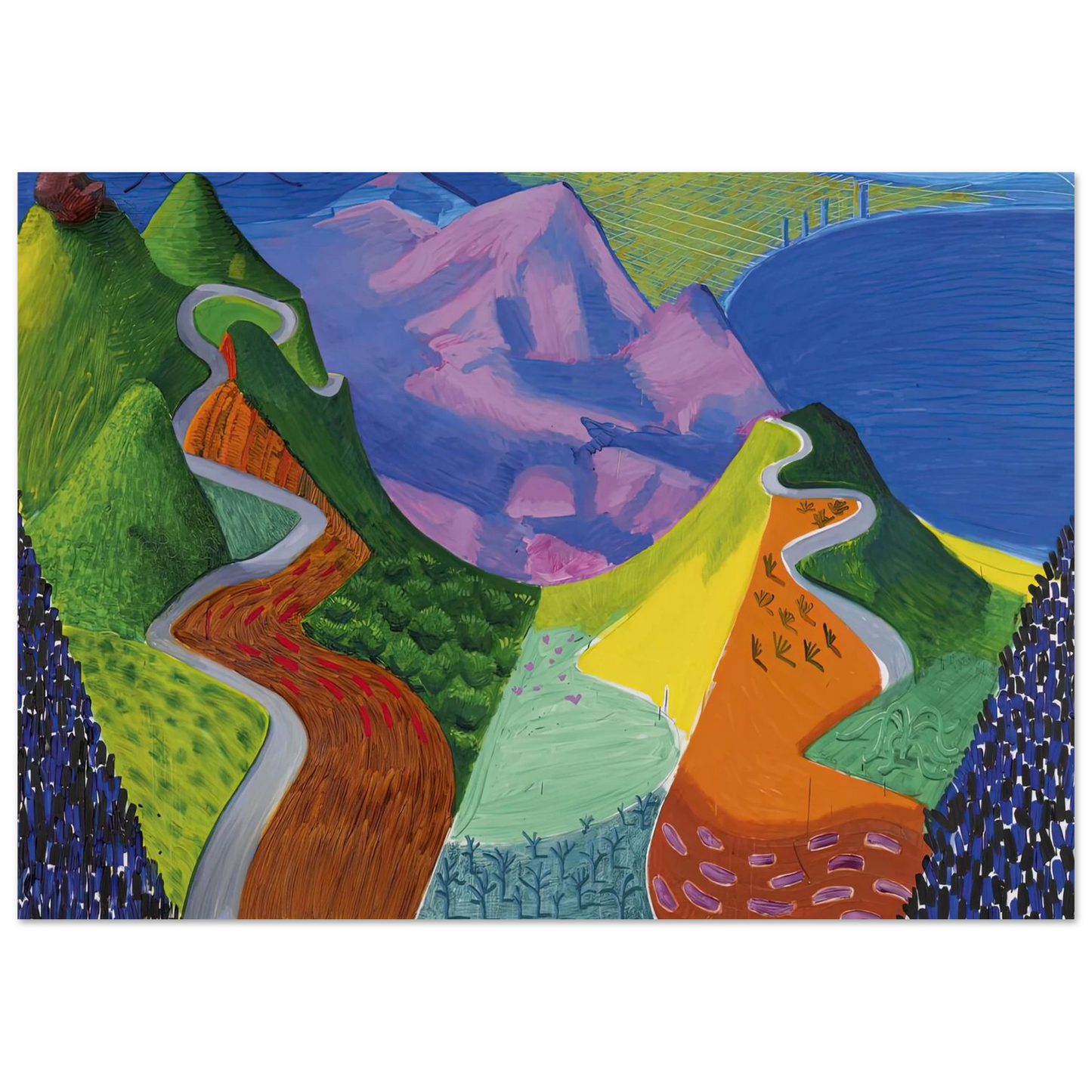 David Hockney - David Hockney Wall art - A2 (42 x 59.4  cm) - Premium Wooden Framed Poster With Fine Art Paper-canvas - Black frame