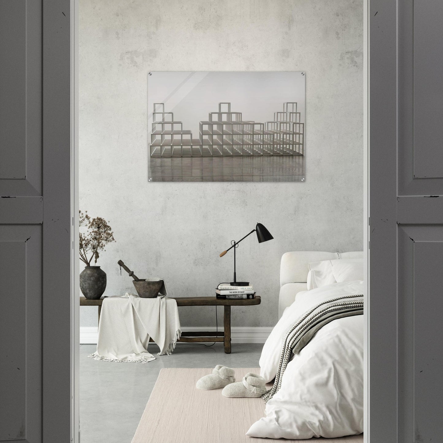 Structure with Three Towers - Sol LeWitt Acrylic Print - 70x100 cm / 28x40″ inches | Sol LeWitt Wall Art | Sol LeWitt Prints