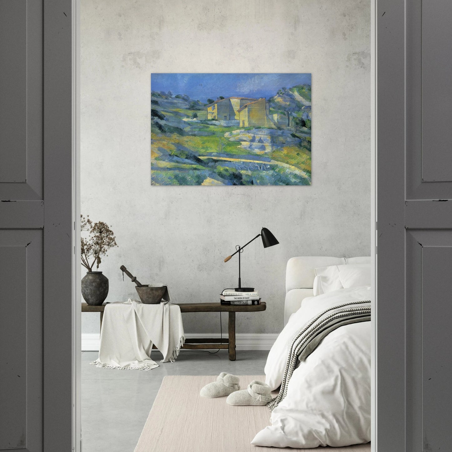 Houses at the L'Estaque - Paul Cézanne Brushed Aluminum Print - 70x100 cm / 28x40 inches | Paul Cézanne Aluminum Print | Paul Cézanne Prints