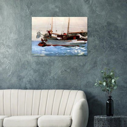 TAKING ON WET PROVISIONS - Winslow Homer Brushed Aluminum Print - 70x100 cm / 28x40 inches | Winslow Homer Aluminum Print | Winslow Homer Prints