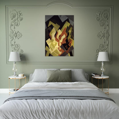 GUITAR AND FRUIT DISH - Juan Gris Brushed Aluminum Print - 70x100 cm / 28x40 inches | Juan Gris Aluminum Print | Juan Gris Prints