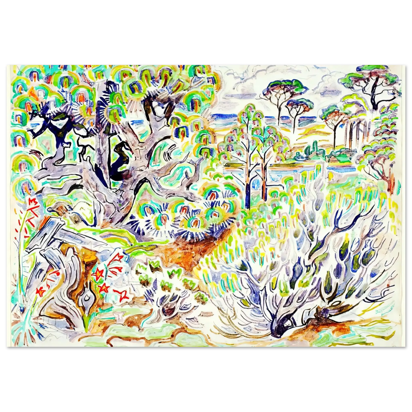 Walter Inglis Anderson - Walter Anderson Wall art - 40x50 cm / 16x20 Inches - Premium Wooden Framed Poster With Fine Art Paper - Black frame