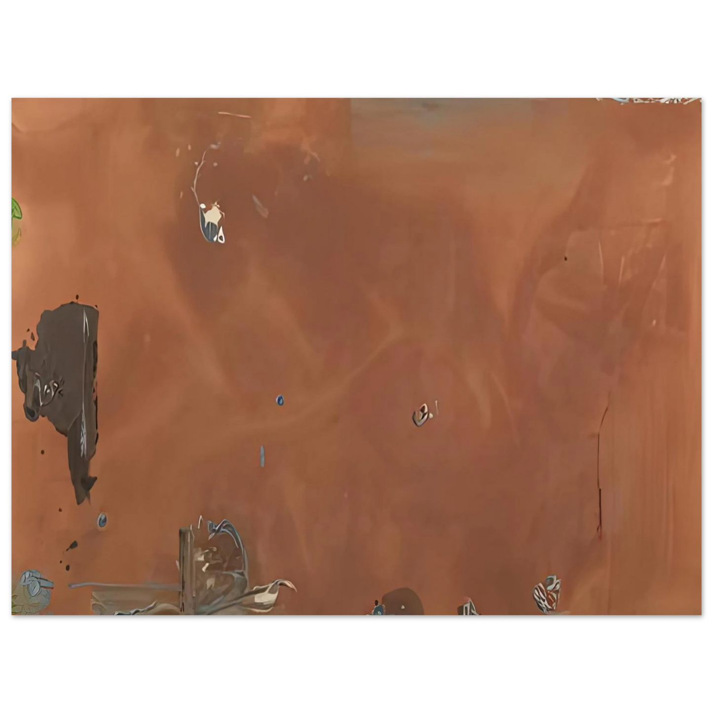 Helen Frankenthaler - Into October, 1983- Wall Art - 21x29.7 cm / 8x12" - Premium Wooden Framed Poster With Fine Art Paper-canvas - Black frame