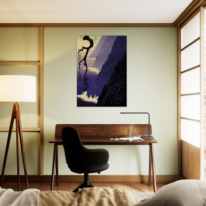 Purple Mist - Eyvind Earle Brushed Aluminum Print - 70x100 cm / 28x40 inches | Eyvind Earle Aluminum Print | Eyvind Earle Prints