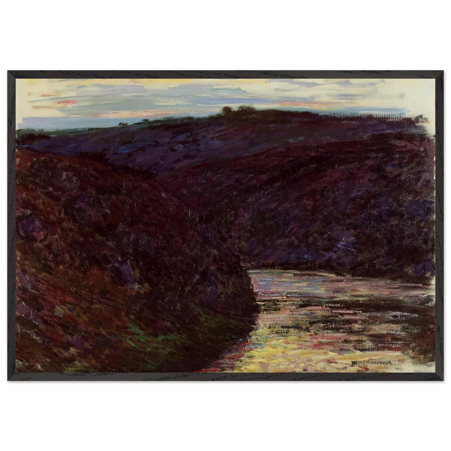 Valley of the Creuse - claude monet 70x100 cm / 28x40 inches Framed Art Print – Black Wooden Frame