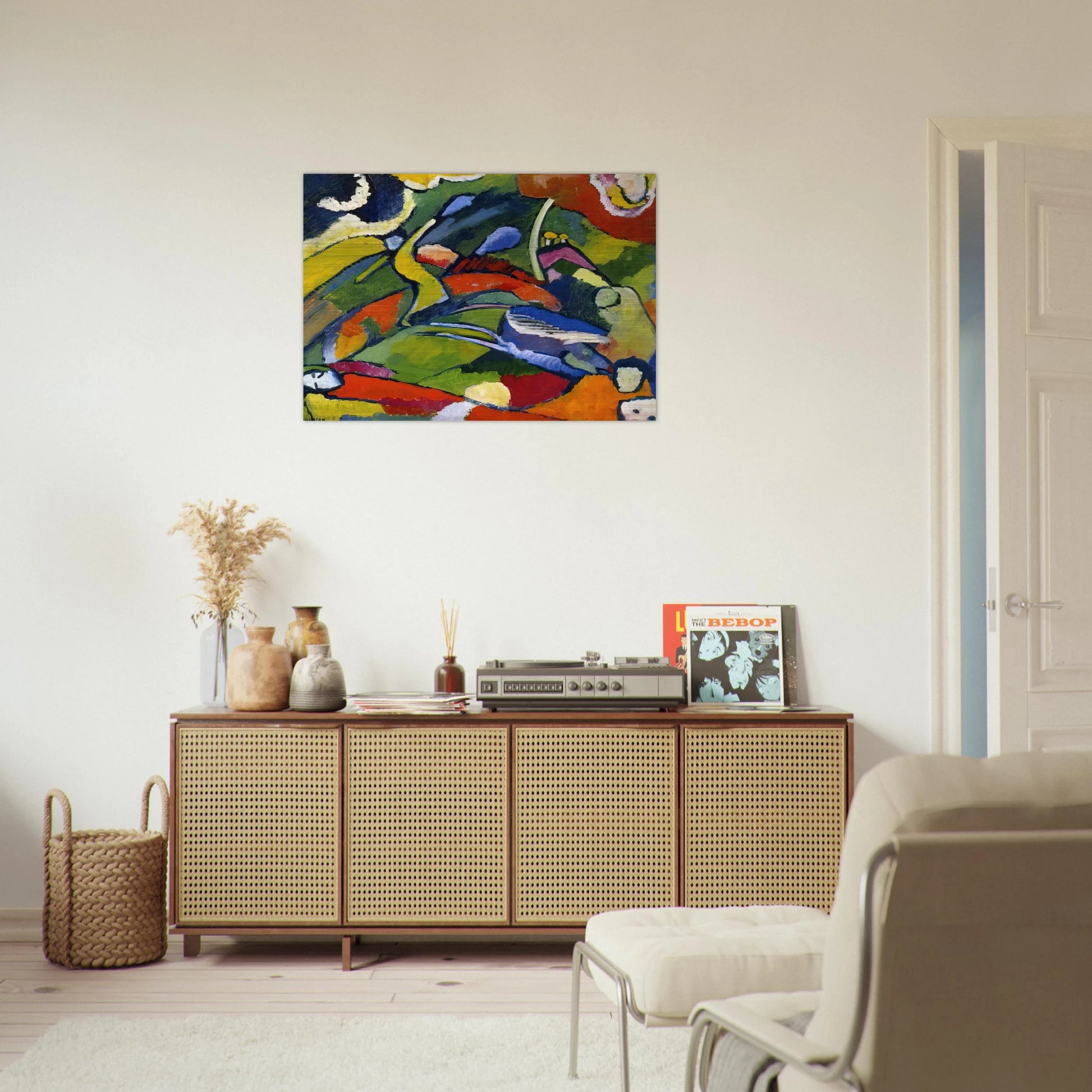 TWO RIDERS AND RECLINING FIGURE - Wassily Kandinsky Brushed Aluminum Print - 70x100 cm / 28x40 inches | Wassily Kandinsky Aluminum Print | Wassily Kandinsky Prints