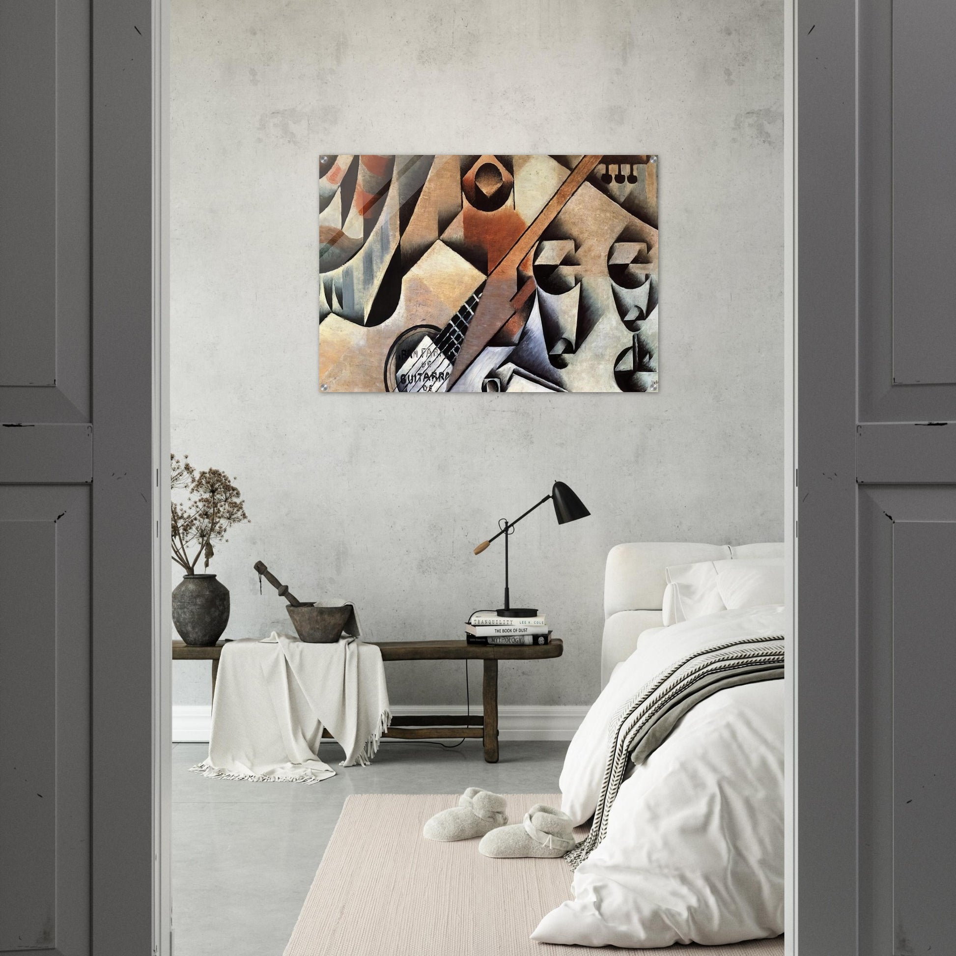 GUITAR AND GLASSES BANJO AND GLASSES 1912 - Juan Gris Acrylic Print - 70x100 cm / 28x40″ inches