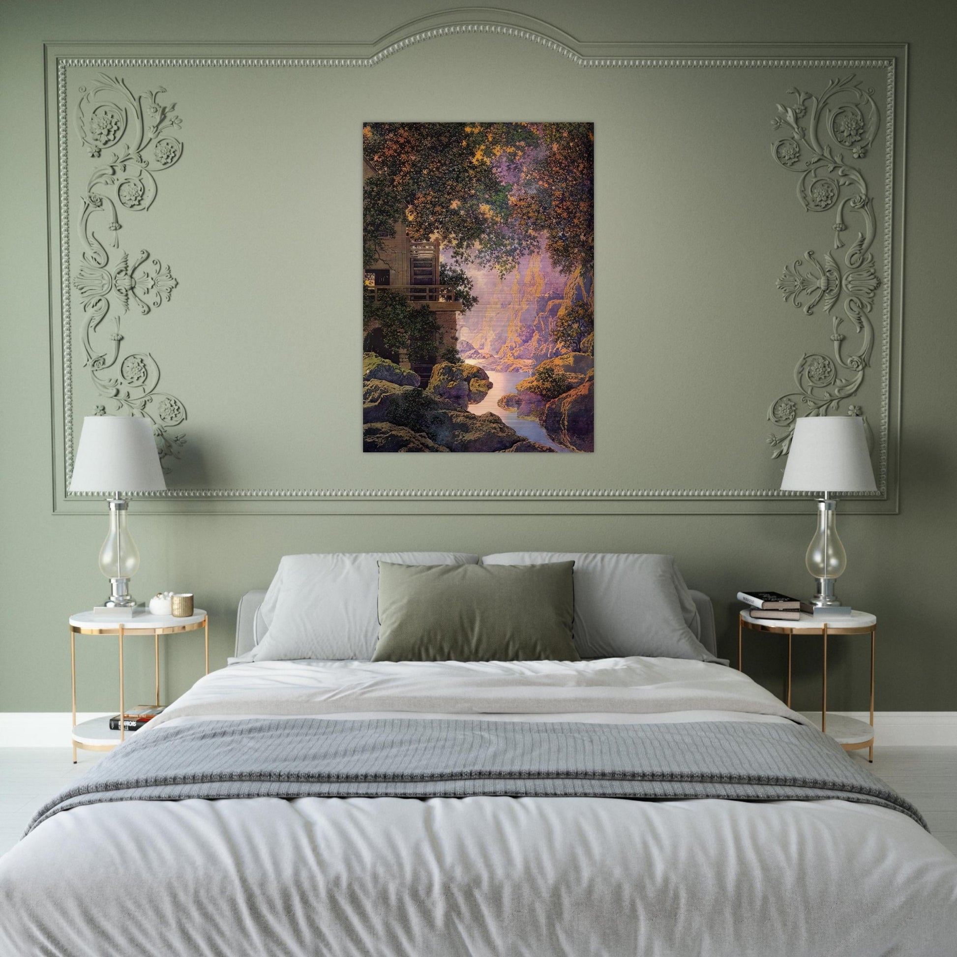 The Old Glen Mill Large - Maxfield Parrish Brushed Aluminum Print - 70x100 cm / 28x40 inches | Maxfield Parrish Aluminum Print | Maxfield Parrish Prints
