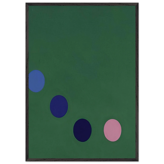 Green Square - Op Art - Thomas Downing 70x100 cm / 28x40 inches Framed Art Print – Black Wooden Frame