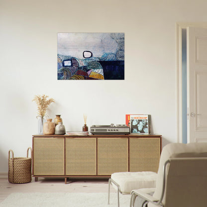 SPIRAL DEVELOPMENT IN GREEN VIOLET BLUE GOLD 1951 - Victor Pasmore Brushed Aluminum Print - 70x100 cm / 28x40 inches | Victor Pasmore Aluminum Print | Victor Pasmore Prints