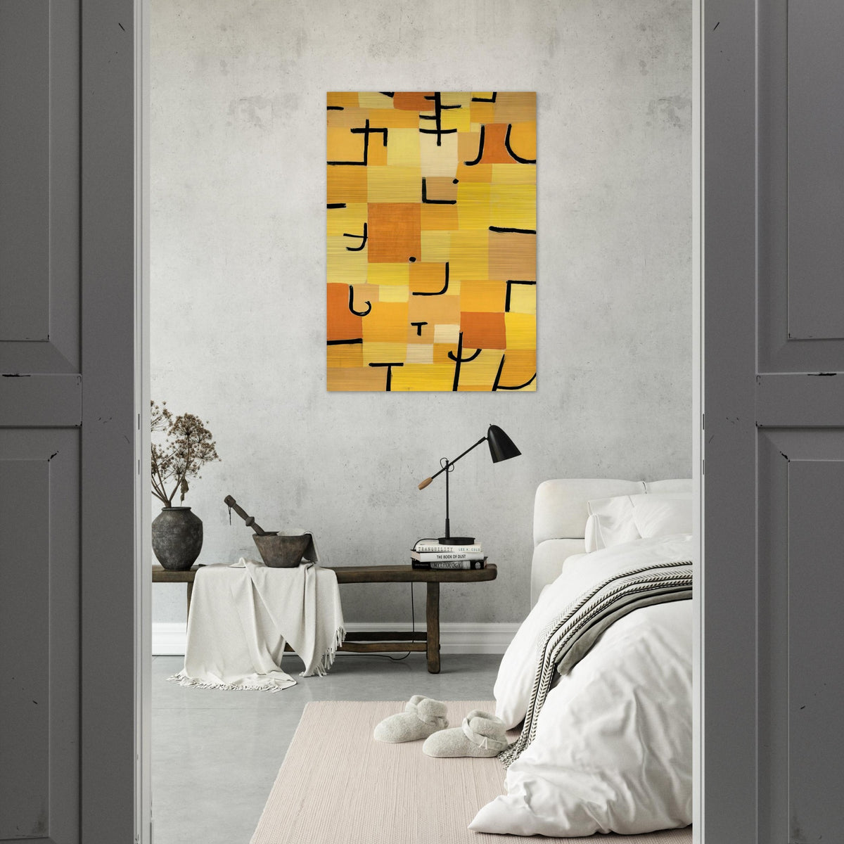 CHARACTERS IN YELLOW 1937 - Paul Klee Brushed Aluminum Print - 70x100 cm / 28x40 inches | Paul Klee Aluminum Print | Paul Klee Prints