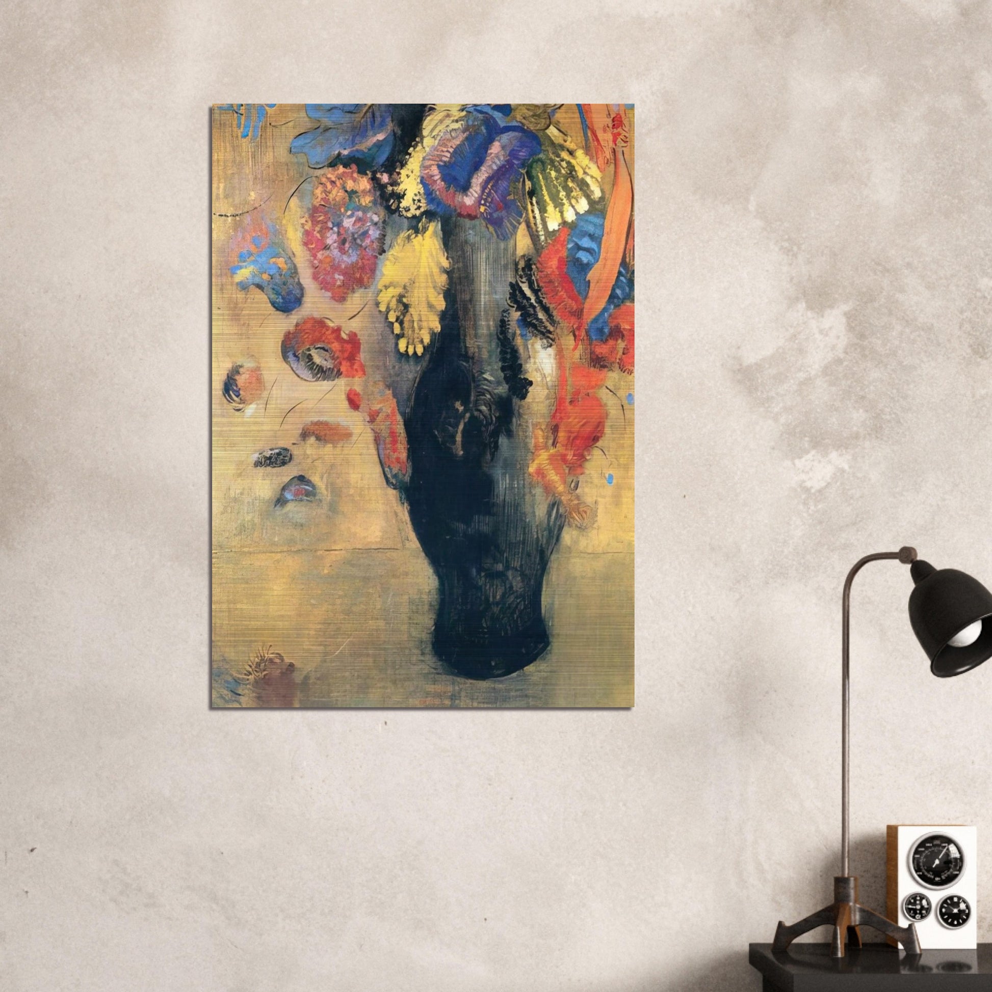 FLOWERS - Odilon Redon Brushed Aluminum Print - 70x100 cm / 28x40 inches | Odilon Redon Aluminum Print | Odilon Redon Prints