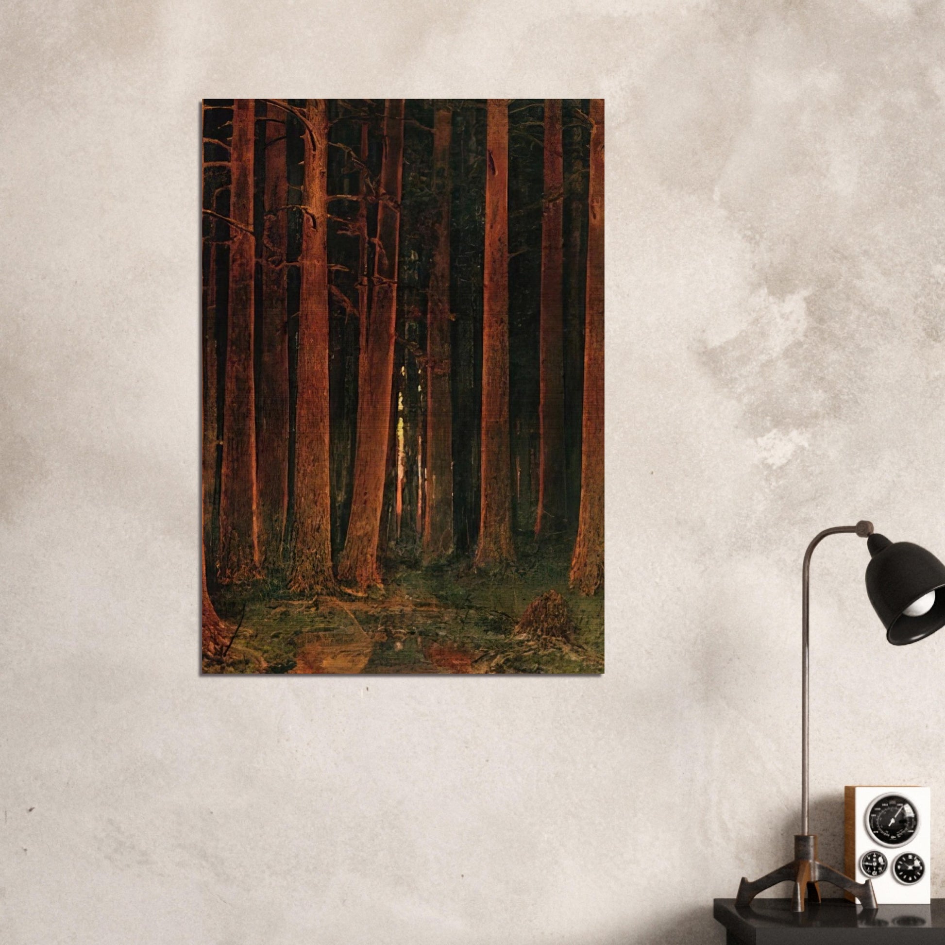 Sunset in the forest - Arkhyp Kuindzhi Brushed Aluminum Print - 70x100 cm / 28x40 inches | Arkhyp Kuindzhi Aluminum Print | Arkhyp Kuindzhi Prints