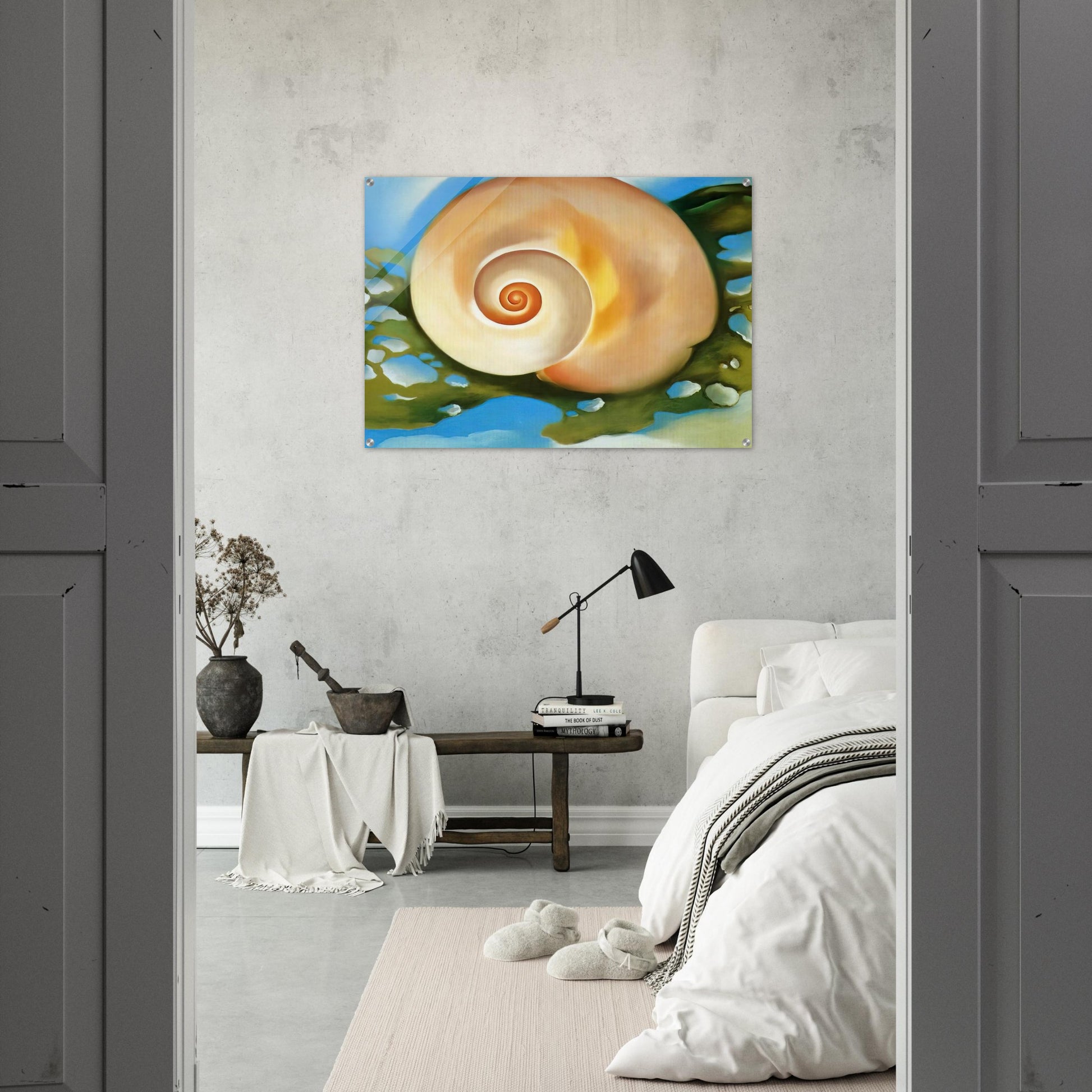 Pink Shell with Seaweed - Georgia O'Keeffe Acrylic Print - 70x100 cm / 28x40″ inches