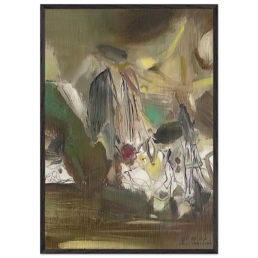 COMPOSITION 1977 - Chu teh Chun 70x100 cm / 28x40 inches Framed Art Print – Black Wooden Frame