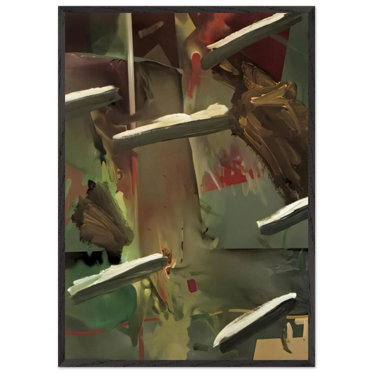 ABSTRAKTES BILD ABSTRACT PAINTING 1976 - Gerhard Richter 70x100 cm / 28x40 inches Framed Art Print – Black Wooden Frame