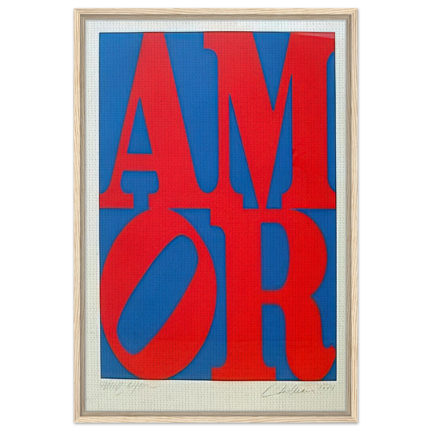 Amor - Robert Indiana Framed Canvas Print - 60x90 cm / 24x36″ inches