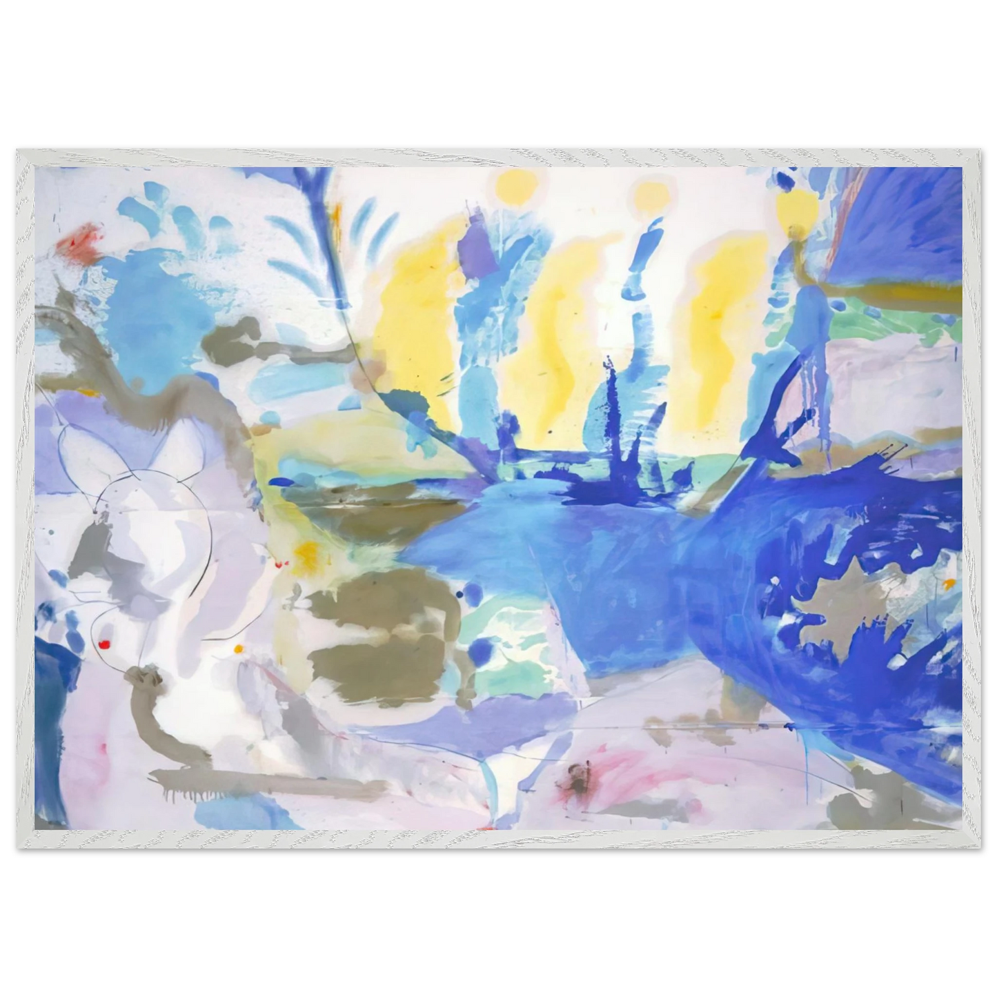 Helen Frankenthaler - Basque Beach - 1958 Wall art - 30x45 cm / 12x18 inches - Premium Wooden Framed Poster With Fine Art Paper-canvas - White frame