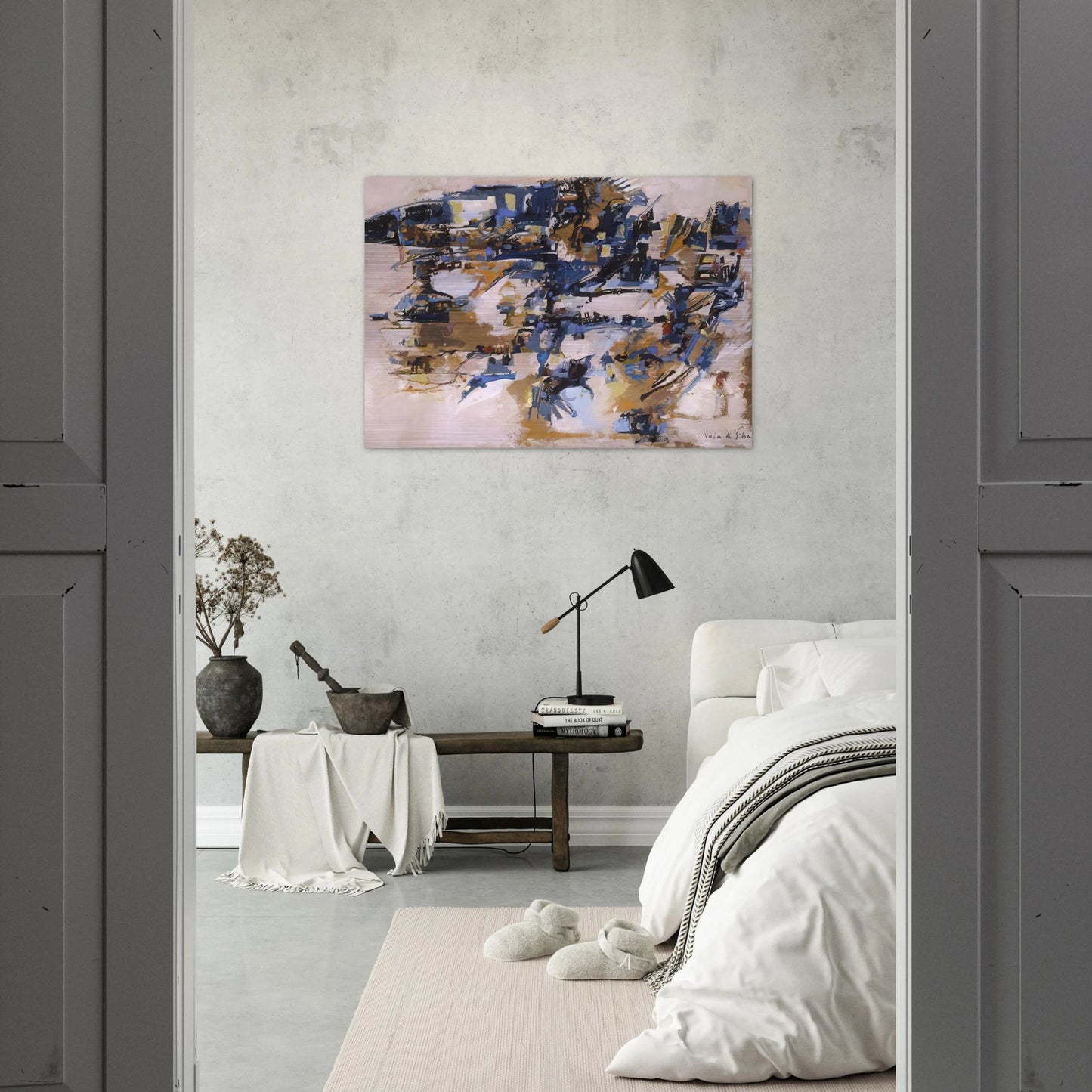 Untitled - 1958 - Maria Helena Vieira da Silva Brushed Aluminum Print - 70x100 cm / 28x40 inches | Maria Helena Vieira da Silva Aluminum Print | Maria Helena Vieira da Silva Prints