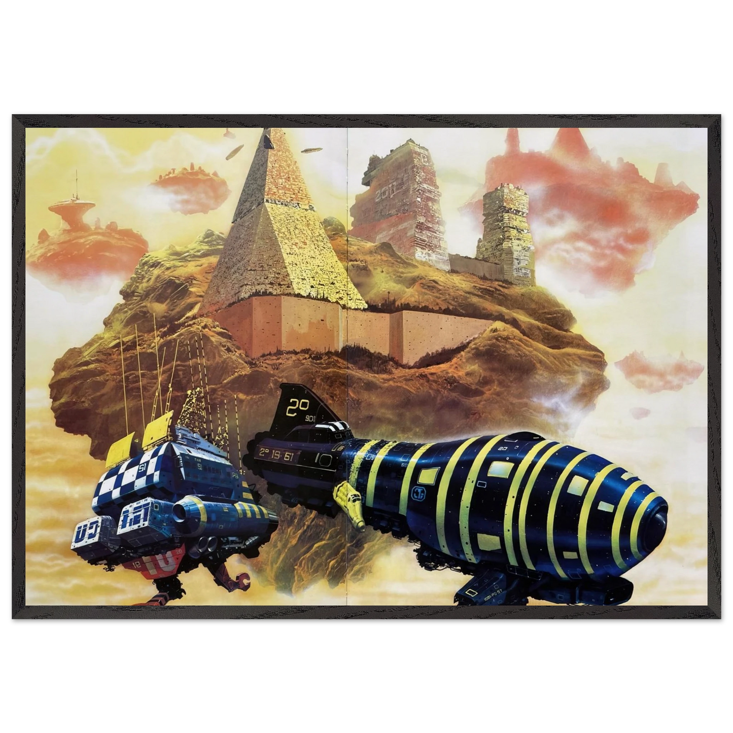 Chris Foss N20 - Chris Foss 70x100 cm / 28x40 inches Framed Art Print – Black Wooden Frame