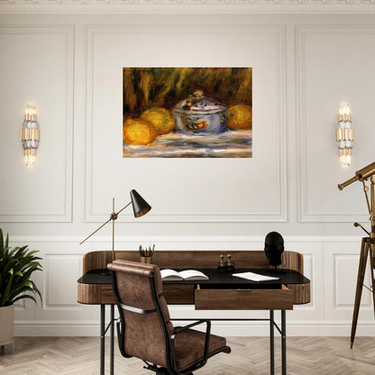 Sugar Bowl and Lemons - Pierre-Auguste Renoir Brushed Aluminum Print - 70x100 cm / 28x40 inches | Pierre-Auguste Renoir Aluminum Print | Pierre-Auguste Renoir Prints