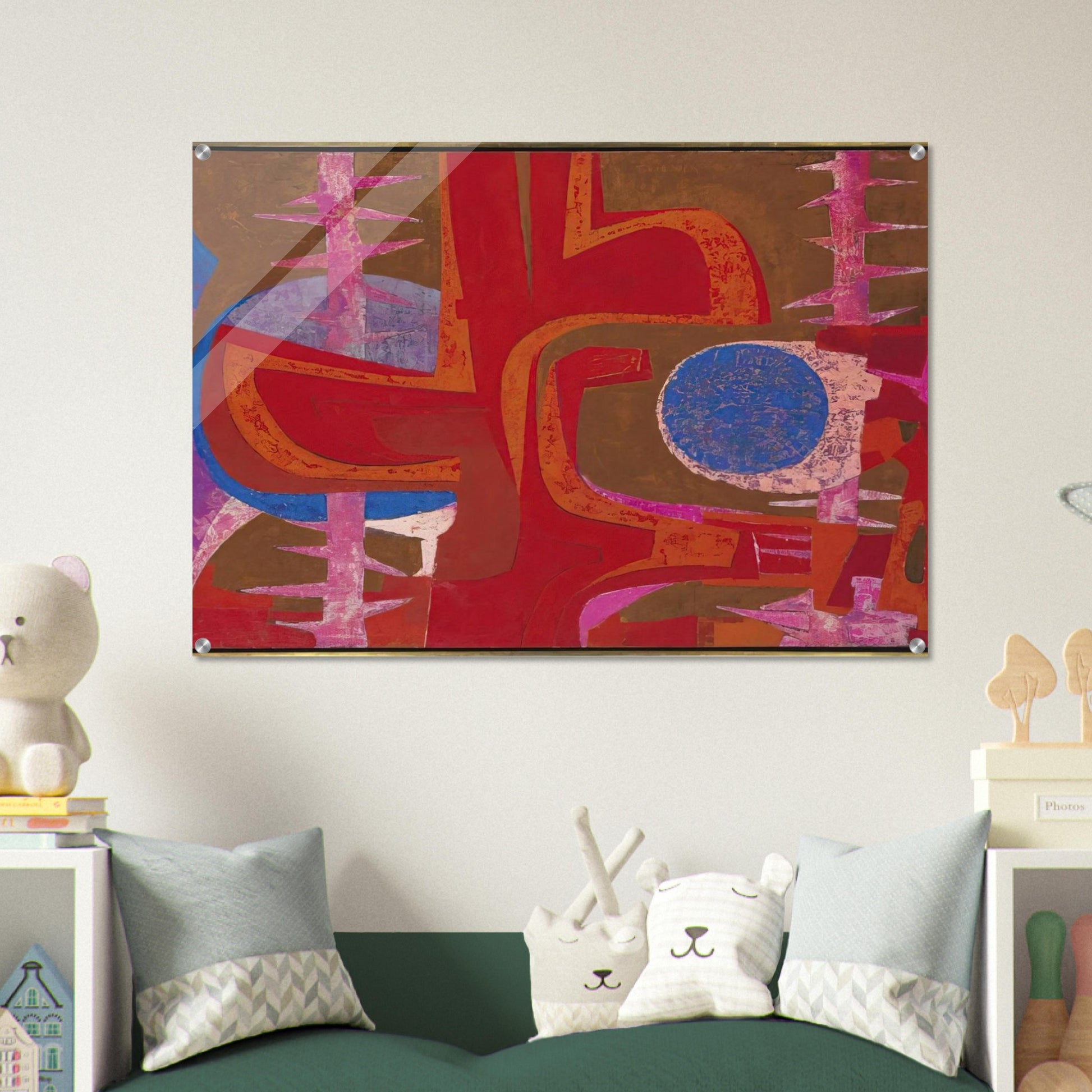 Sobre la tumba de Justino - Pedro Coronel Acrylic Print - 70x100 cm / 28x40″ inches | Pedro Coronel Wall Art | Pedro Coronel Prints