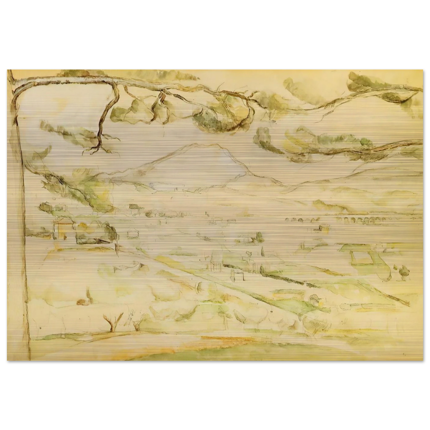The Arc Valley - Paul Cézanne Brushed Aluminum Print - 70x100 cm / 28x40 inches | Paul Cézanne Aluminum Print | Paul Cézanne Prints