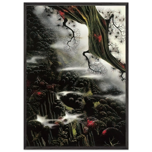 Wisps of Fog and Branch - Eyvind Earle 70x100 cm / 28x40 inches Framed Art Print – Black Wooden Frame