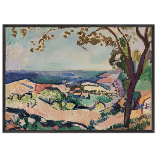 COLLIOURE LANDSCAPE 1906 - Henri Matisse 70x100 cm / 28x40 inches Framed Art Print – Black Wooden Frame