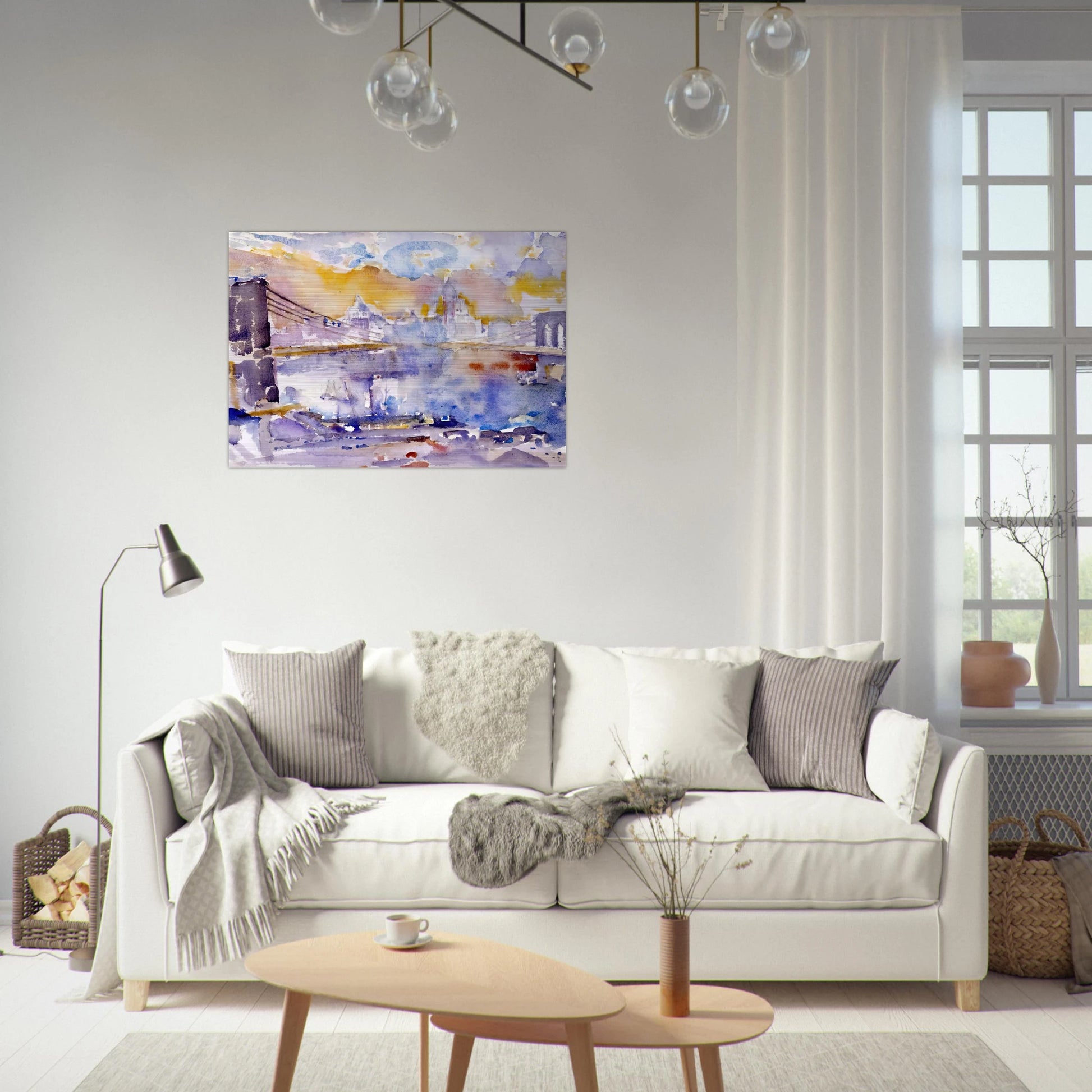 Brooklyn Bridge - 1912 - John Marin Brushed Aluminum Print - 70x100 cm / 28x40 inches | John Marin Aluminum Print | John Marin Prints