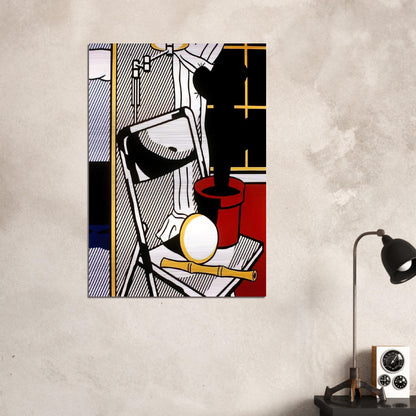INTERIOR WITH CACTUS 1978 - Roy Lichtenstein Brushed Aluminum Print - 70x100 cm / 28x40 inches | Roy Lichtenstein Aluminum Print | Roy Lichtenstein Prints