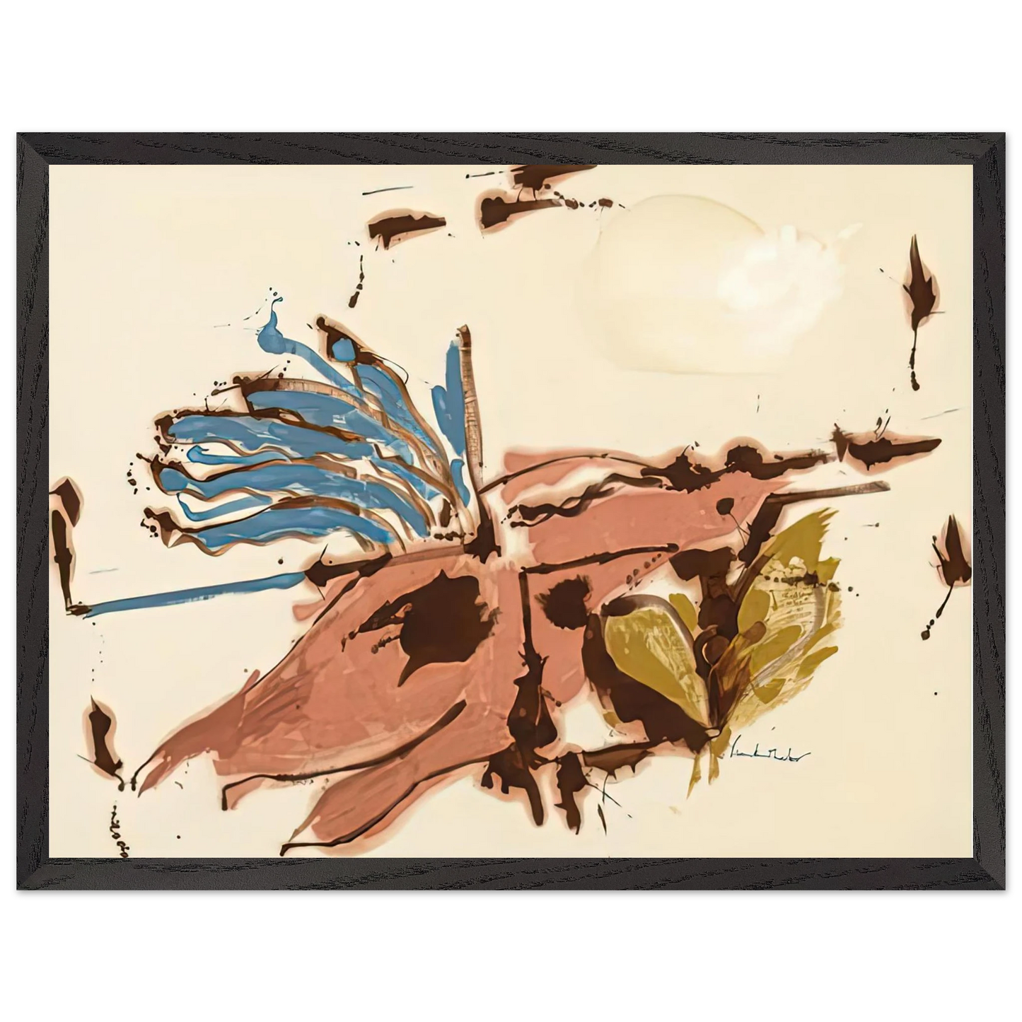 Helen Frankenthaler - Pink Bird Figure I, 1961- Wall Art - 30x40 cm / 12x16 inches - Fine Art Poster-canvas - -