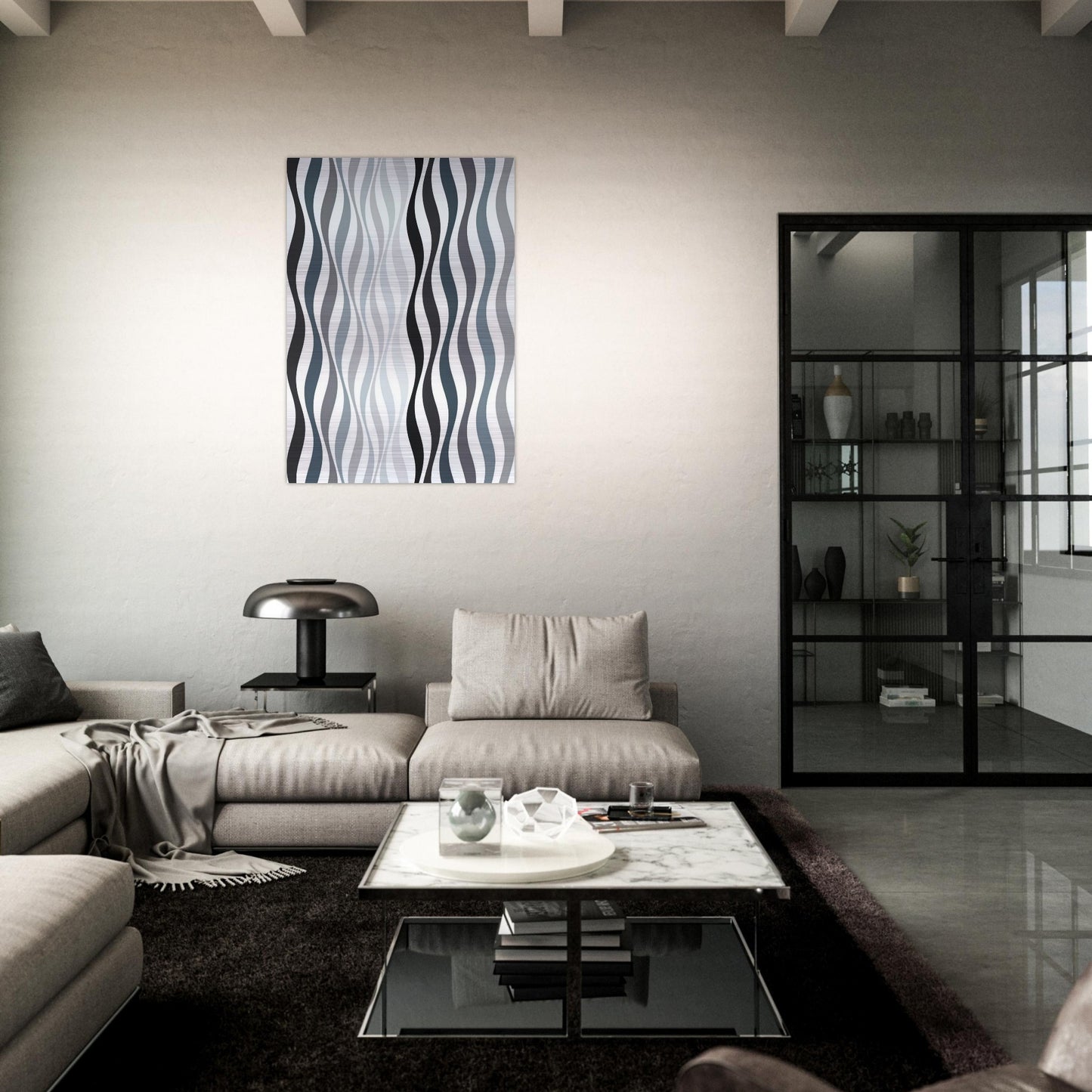 ARREST 2 1965 - Bridget Riley Brushed Aluminum Print - 70x100 cm / 28x40 inches | Bridget Riley Aluminum Print | Bridget Riley Prints