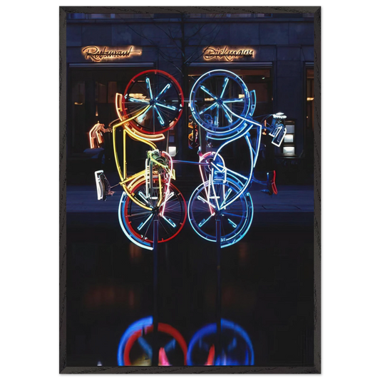 RIDING BIKES 1998 - Robert Rauschenberg 70x100 cm / 28x40 inches Framed Art Print – Black Wooden Frame