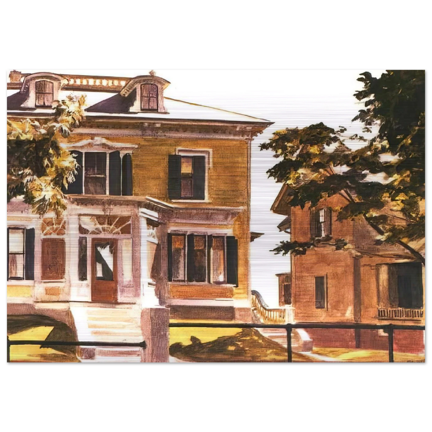 Davis House - Edward Hopper Brushed Aluminum Print - 70x100 cm / 28x40 inches | Edward Hopper Aluminum Print | Edward Hopper Prints