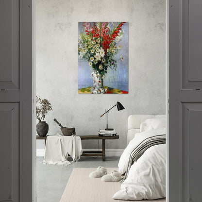 Bouquet of Gadiolas, Lilies and Dasies - claude monet Brushed Aluminum Print - 70x100 cm / 28x40 inches | claude monet Aluminum Print | claude monet Prints