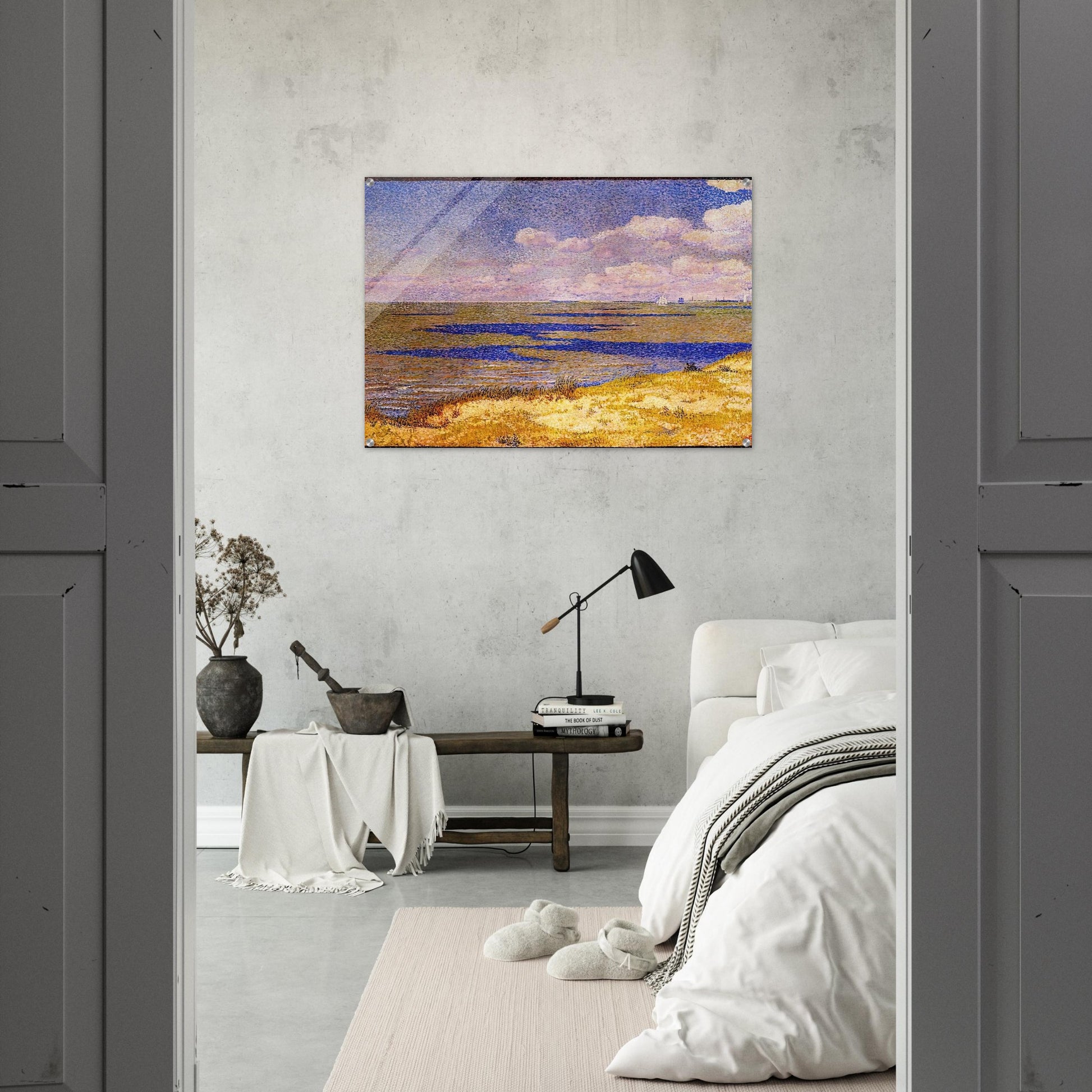 VIEW OF THE RIVER SCHELDT 1893 - Theo van Rysselberghe Acrylic Print - 70x100 cm / 28x40″ inches