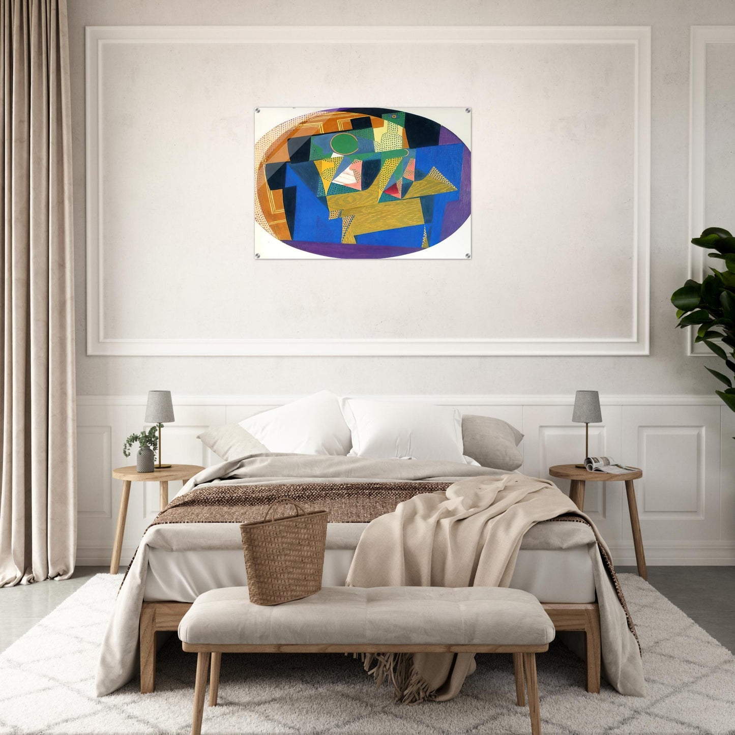 FRUIT BOWL WITH BOTTLE - Juan Gris Acrylic Print - 70x100 cm / 28x40″ inches