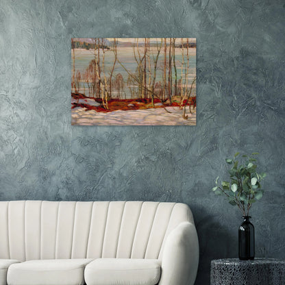 Frozen Lake, Early Spring, Algonquin Park - 1914 - A.Y. Jackson Brushed Aluminum Print - 70x100 cm / 28x40 inches | A.Y. Jackson Aluminum Print | A.Y. Jackson Prints