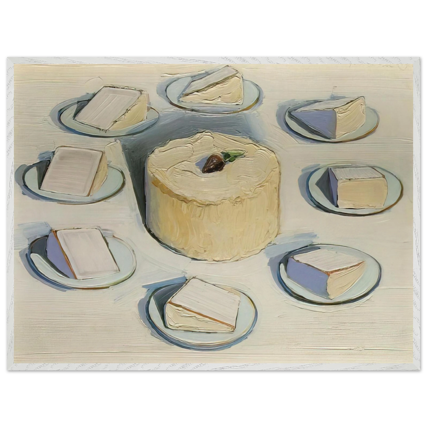 Wayne Thiebaud - Around the Cake - 1962 Wall Art - 60x80 cm / 24x32 inches - Premium Wooden Framed Poster With Fine Art Paper - Black frame