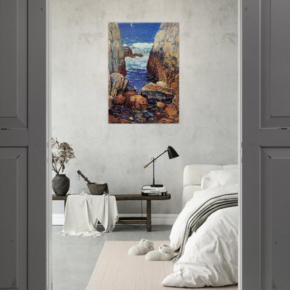 Sea and Rocks, Appledore, Isles of Shoals - Childe Hassam Brushed Aluminum Print - 70x100 cm / 28x40 inches | Childe Hassam Aluminum Print | Childe Hassam Prints