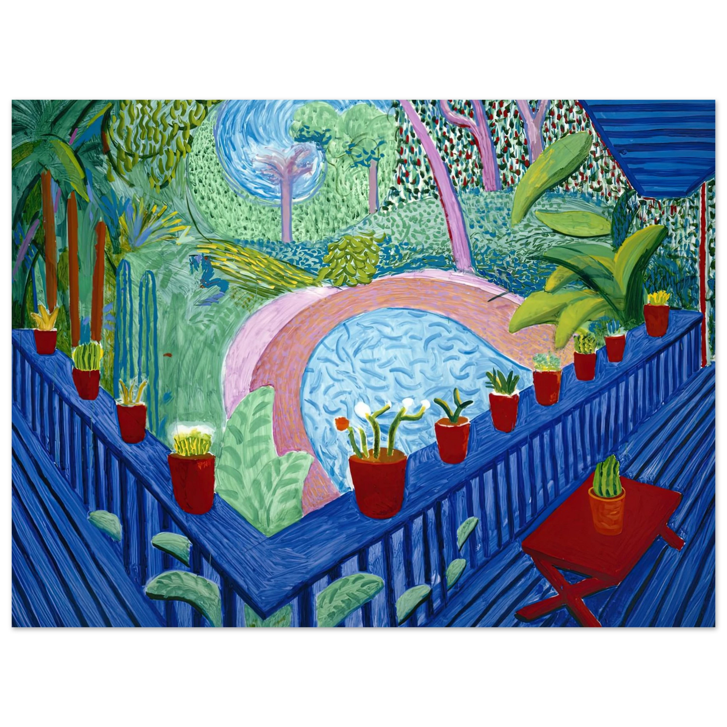 David Hockney - David Hockney Wall art - 21x29.7 cm / 8x12" - Premium Wooden Framed Poster With Fine Art Paper-canvas - White frame