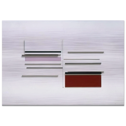Abstract in White, Black, Indian and Lilac - 1957 - Victor Pasmore Brushed Aluminum Print - 70x100 cm / 28x40 inches | Victor Pasmore Aluminum Print | Victor Pasmore Prints