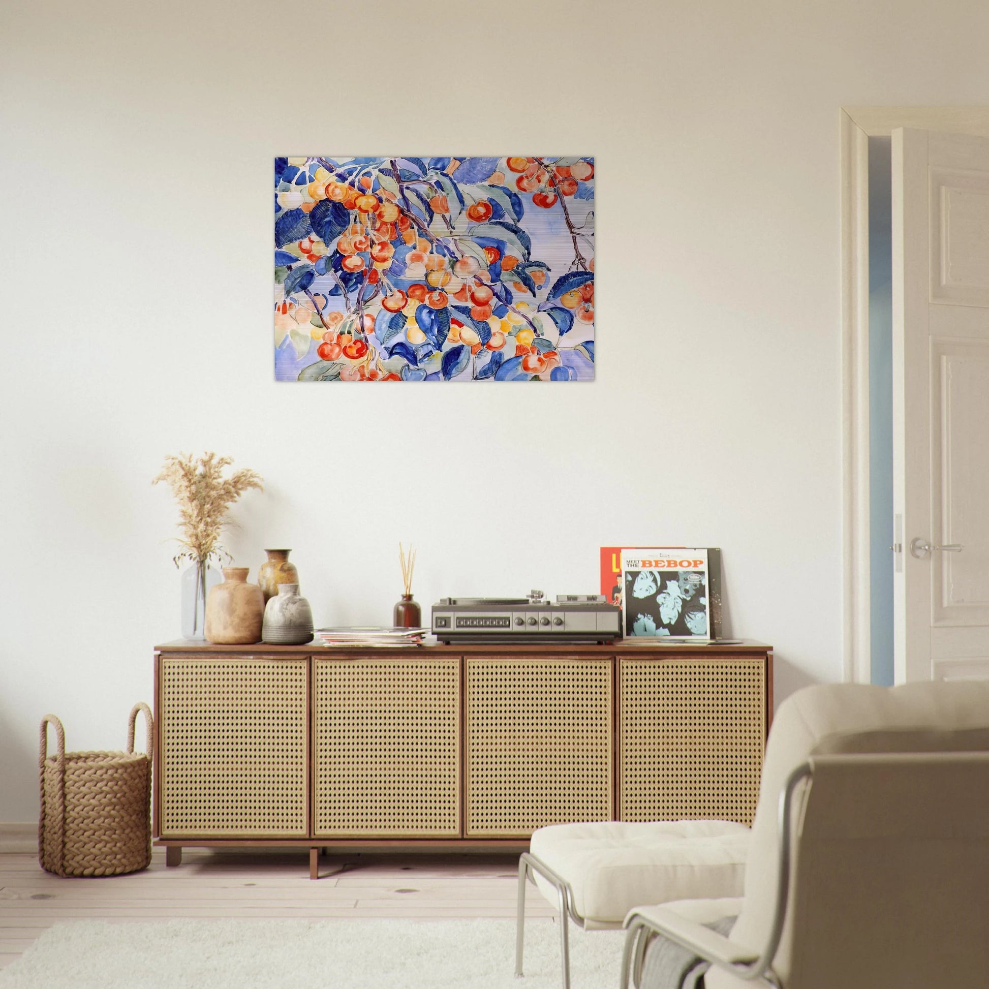 CHERRIES - Theo van Rysselberghe Brushed Aluminum Print - 70x100 cm / 28x40 inches | Theo van Rysselberghe Aluminum Print | Theo van Rysselberghe Prints